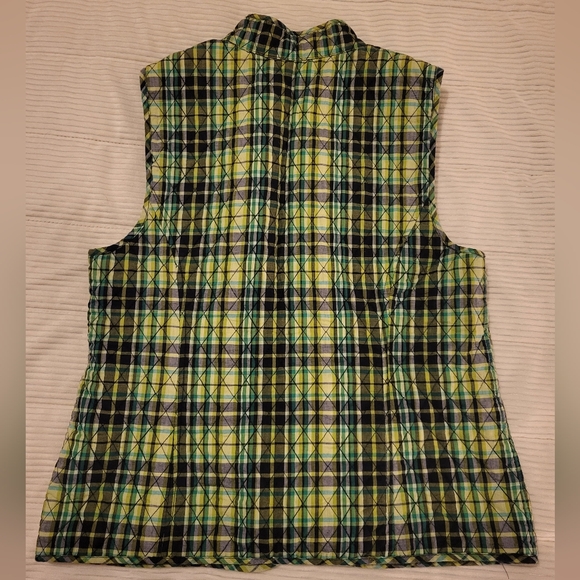 Christopher and banks, Vest, size small, green and blue plaid. - Picture 7 of 10